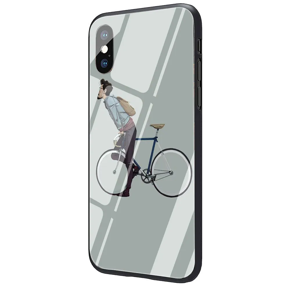 Чехол для телефона из закаленного стекла для велосипеда для iPhone 11 Pro 6 6S Plus 7 8 Plus X XS XR XS Max - Цвет: G2