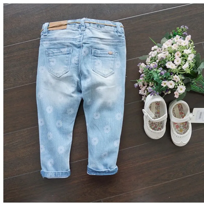 Весенние узкие джинсы для маленьких девочек джинсовые брюки новорожденных