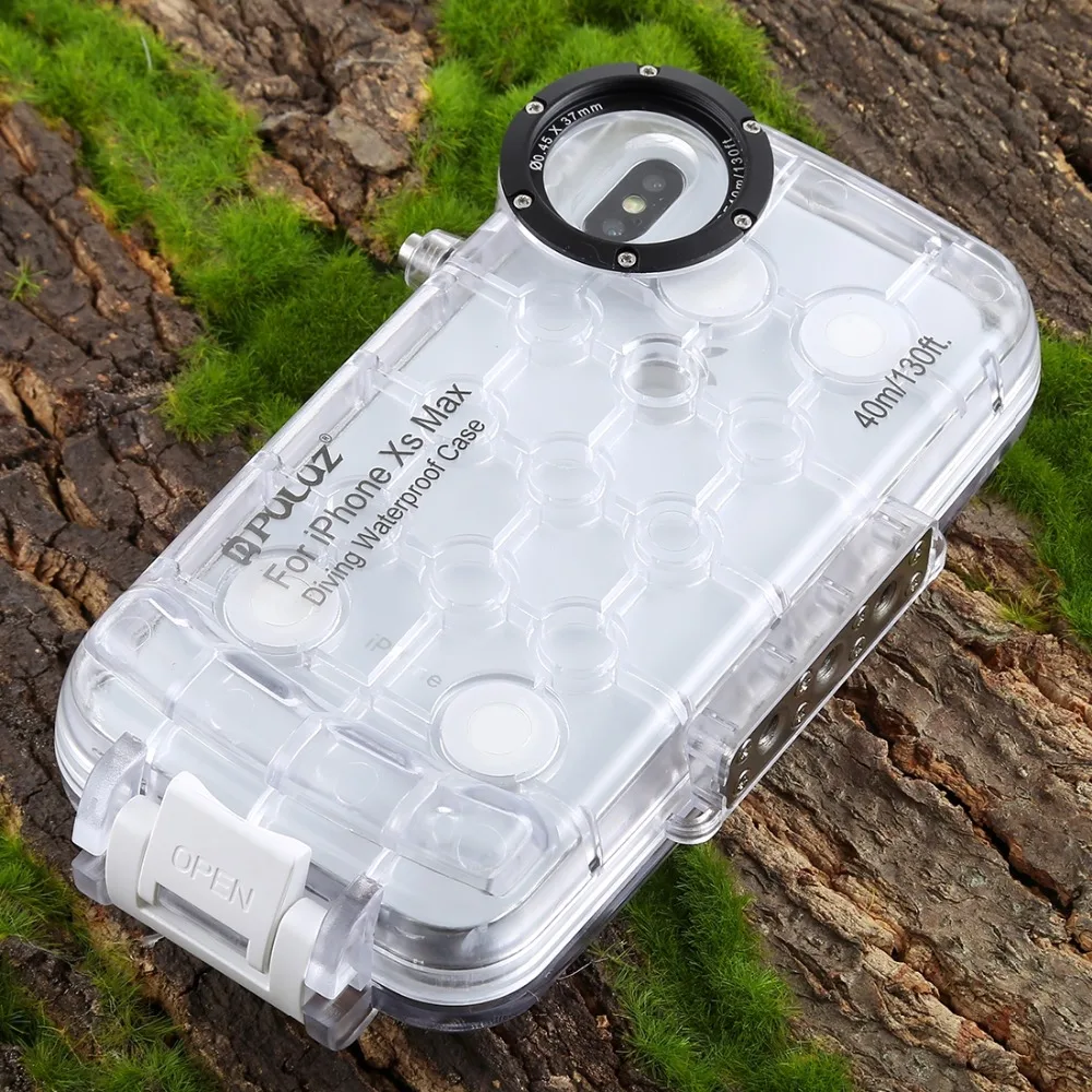 PULUZ для iPhone XS Max / XR чехол дайвинга 40 м/130 футов водонепроницаемый корпус фотосъемки