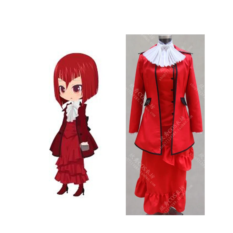 2016 платье для косплея черного Батлера курошишсуцзи Грелл сутскафф красная