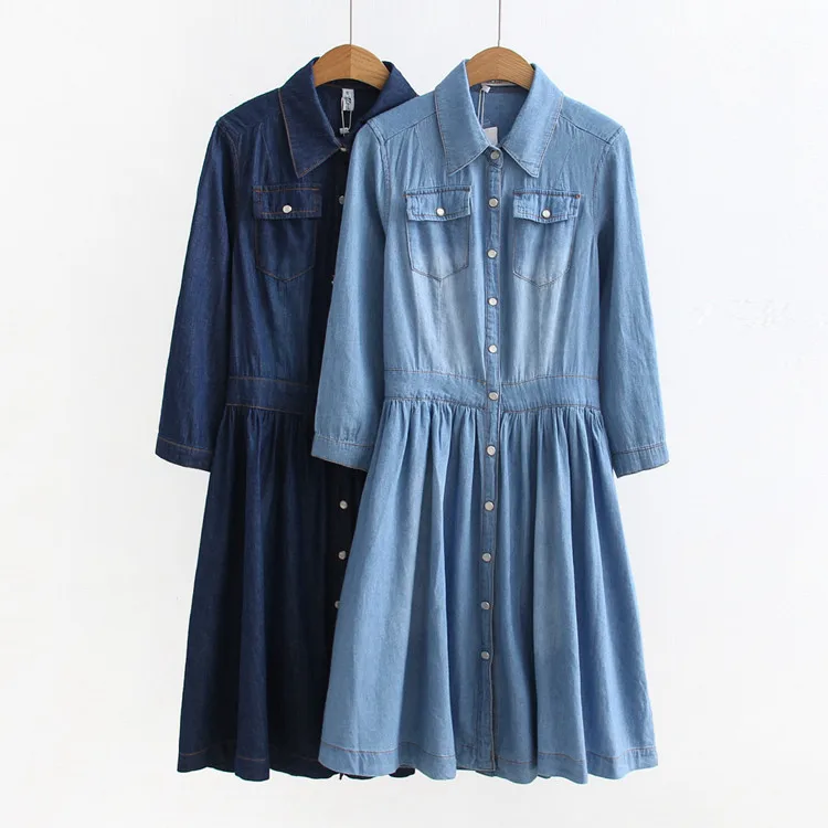 2020 весенние новые женские Универсальные джинсовые платья высокого качества
