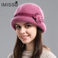 imissu autumn winter fedora rabbit fur hat for women fashion casual cap solid colors gorros cap womens hats chapeau femme