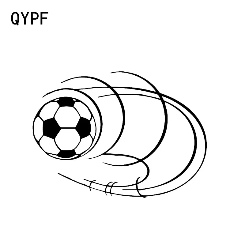QYPF 15.5*11.3CM Interesting Football In The Air Decor Car Sticker Accessories Silhouette Vinyl C16-0521 | Автомобили и мотоциклы