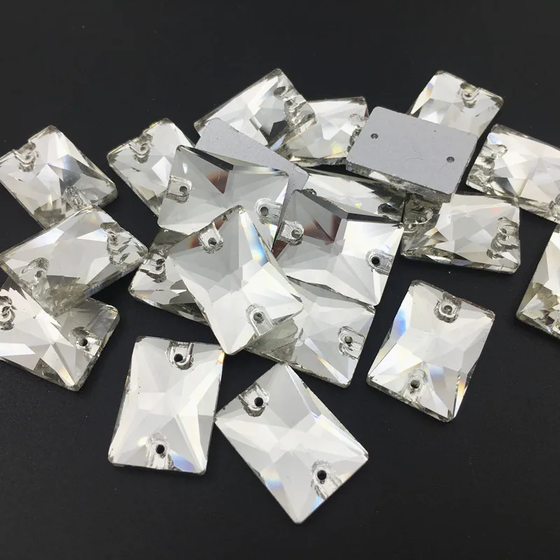 AB/Clear 8x10 мм ~ 18x25 прямоугольные пришитые Стразы стеклянные хрустальные стразы