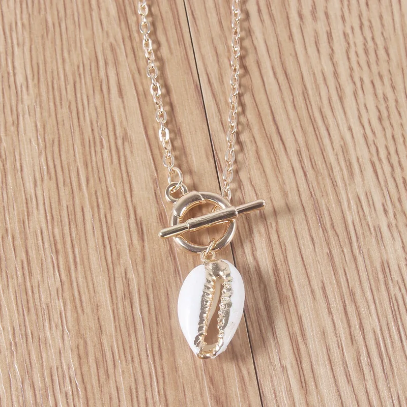 Роскошное ожерелье с подвеской из ракушек Cowrie золотого цвета для женщин модная