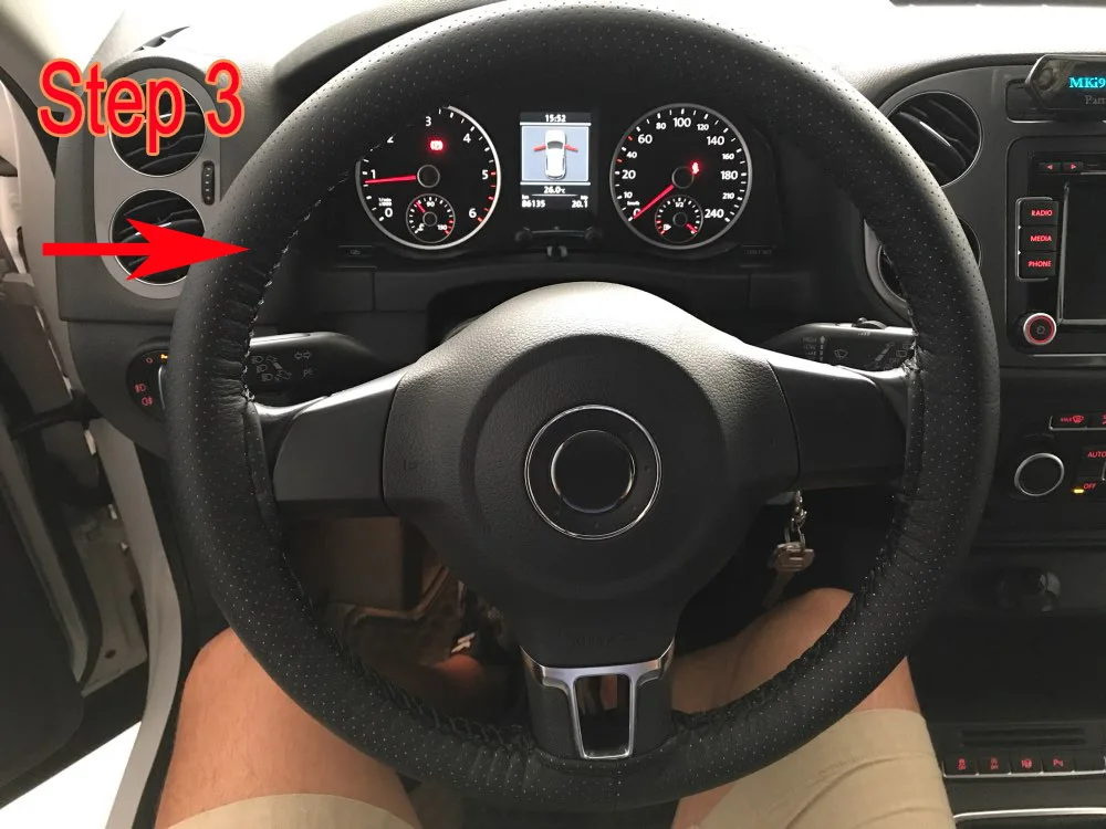 Автомобильный Стайлинг DIY чехлы на руль чрезвычайно мягкая кожаная оплетка на руль Автомобильная стрелка нить 38 см аксессуары для интерьера