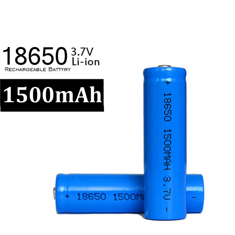 

New 4Pcs/lot 18650 1500 mAh 3.7v Rechargeable Battery Blue 18650 Lithium-ion Batteries