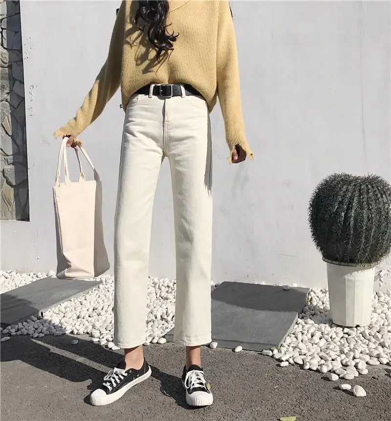 Винтажные женские джинсы с высокой талией|Прямые джинсы| |