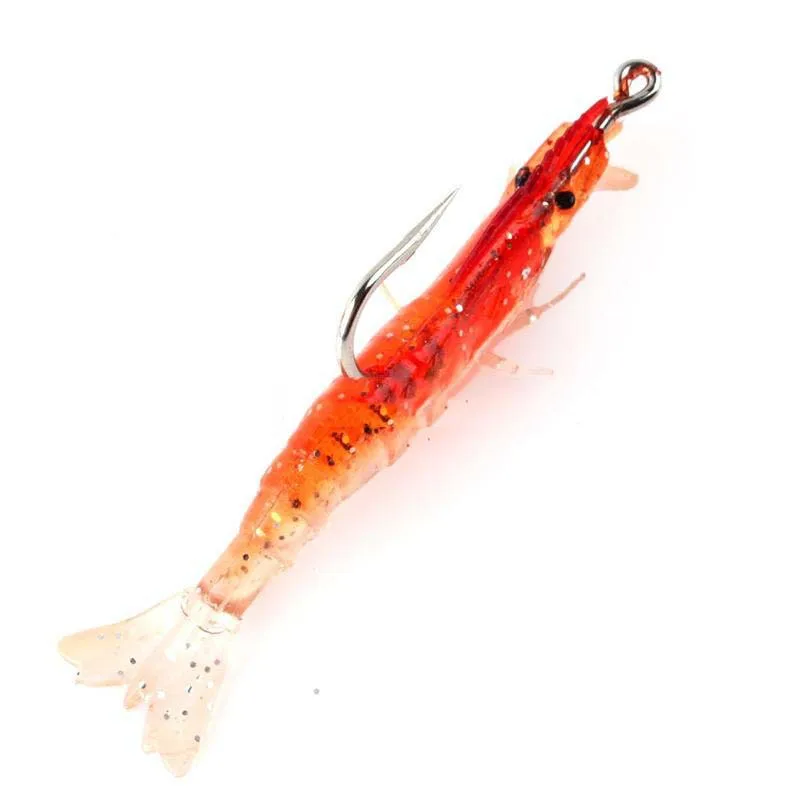 DollarMee excellent fancy Fish Bait Soft Silicone Prawn Fluorescent Shrimp Fishing Lure With Hook Universal! | Спорт и развлечения