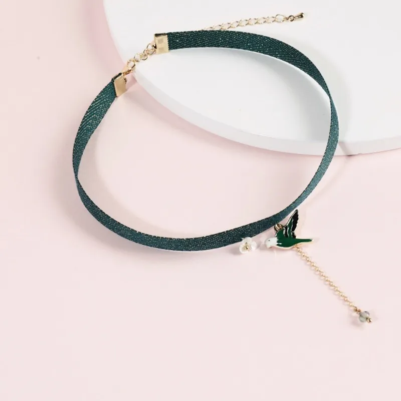Doreen Box новая модная зеленая лента овечья птица подвеска из сплава ожерелье чокер