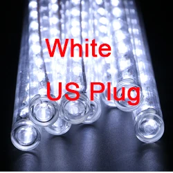 ЕС/США Plug 17 светодиодный s метеоритный дождь трубы светодиодный Рождественский свет свадебный сад Рождественская струнная лампа Наружное освещение - Испускаемый цвет: White Light US