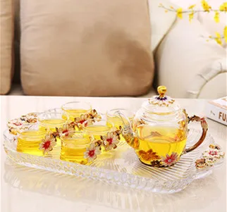 Креативная Европейская эмалированная чашка набор бутылок для воды [1 горшок + 6