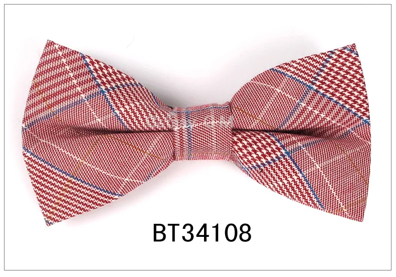 BT34108 Модный галстук-бабочка для мужчин, Классическая клетчатая галстук-бабочка для бизнеса, свадьбы, бант, для взрослых, хлопок, мужские бабочки, галстуки, желтый галстук - Цвет: BT34108
