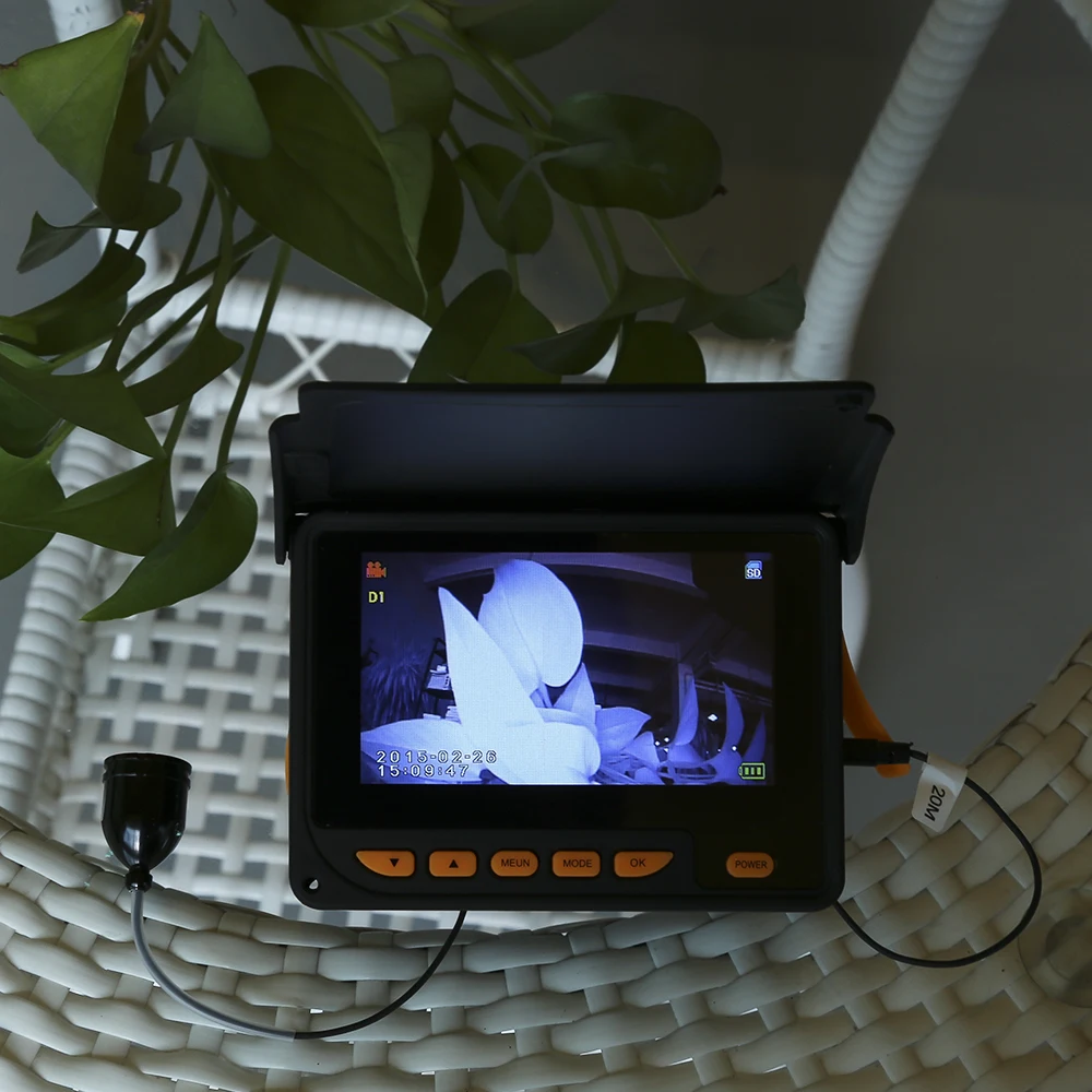 Eyoyo Original Рыбоискатель 4.3"20М Эхолот HD1000TVL Подводная камера для рыбалки с видеозаписю DVR и IR LED лампочеком Солнцезащитный козырек 150 Градусов