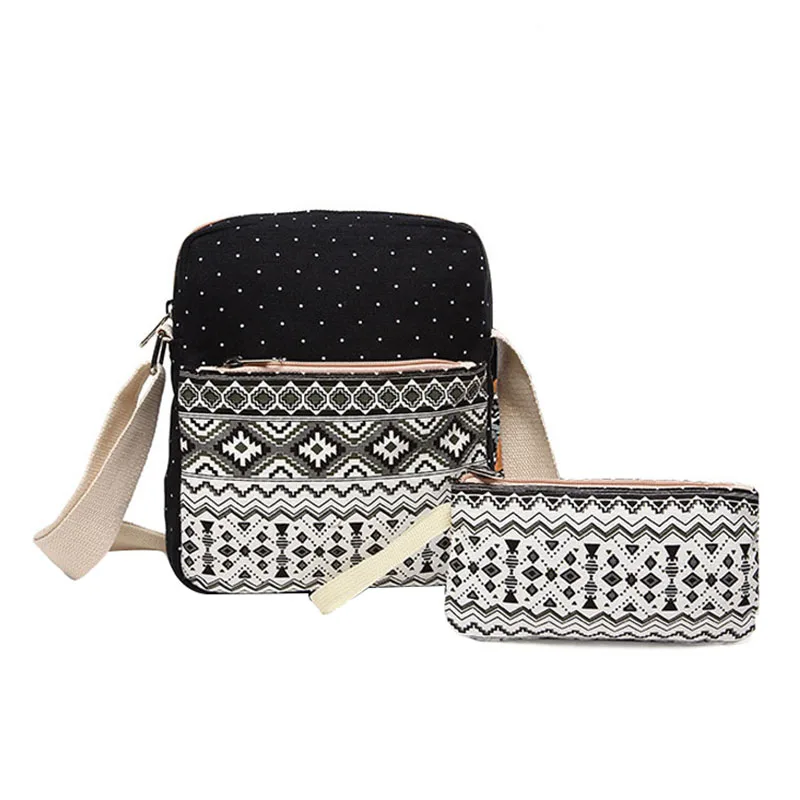 Новый женский рюкзак в горошек милый легкий холщовый школьные сумки для девочек