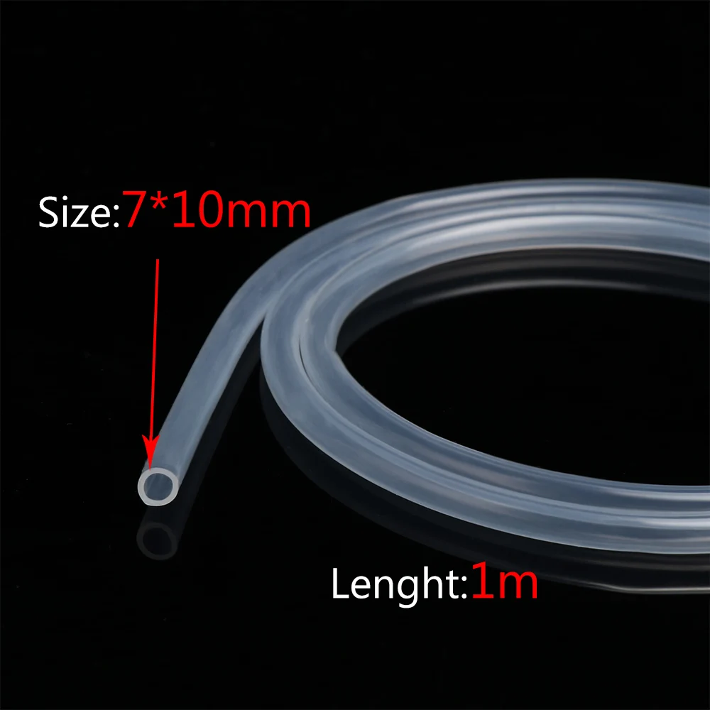 7x10 mm 1 м для детей 4, 5, 6, 7, 8, 9, 10, 11, 12, 14, 16 мм из Диаметр Гибкая силиконовая труба Еда Класс прозрачный силиконовый штамп резиновый шланг - Цвет: 7x10 mm