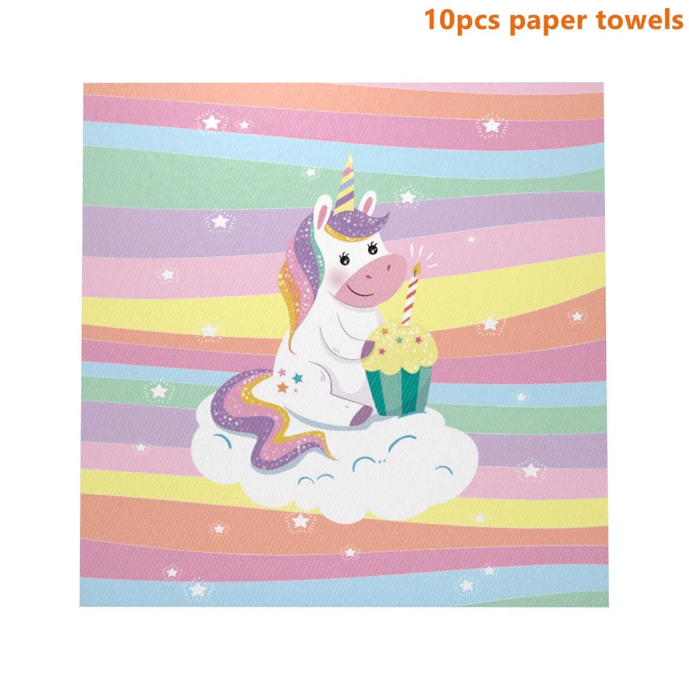 Rainbow Style 6 Taoup розовый день рождения Единорог рога шапки Единорог набор посуды салфетки торт Топпер баннеры Единорог вечерние украшения Babyshower девушка - Цвет: Rainbow Style 6