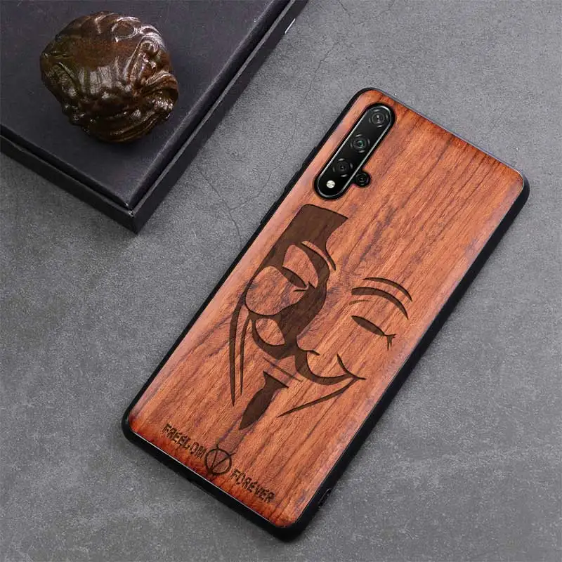 6 Резной деревянный ящик для huawei Honor 20 противоударный чехол TPU бампер чехол для huawei Honor 20 чехол деревянная оболочка Honor 20 Pro - Цвет: 6