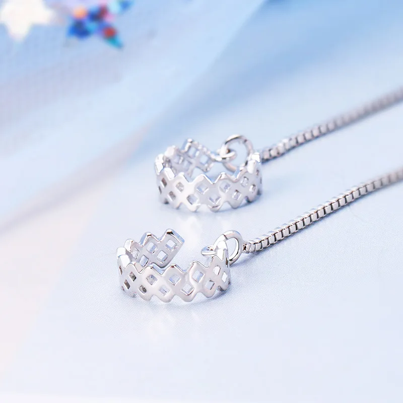 S темпераментные южнокорейские простые геометрические длинные серьги с