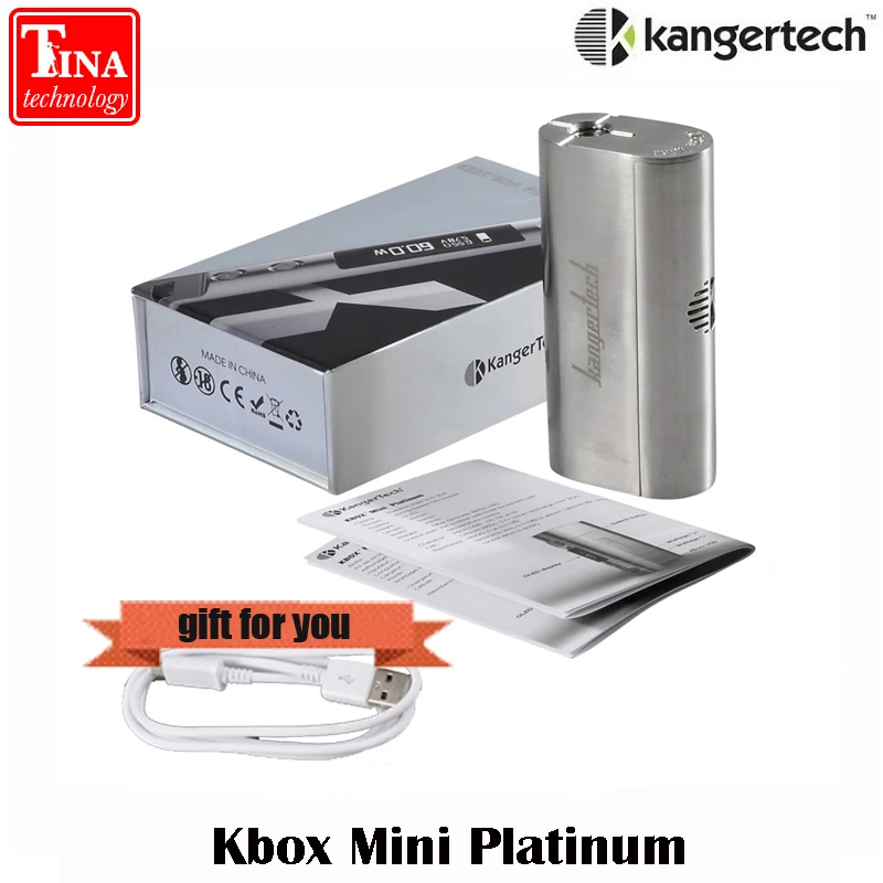 Original Kanger KBOX Mini Platinum Box Mod Temperature Control TC 60W silver for 18650 Battery free shipping |