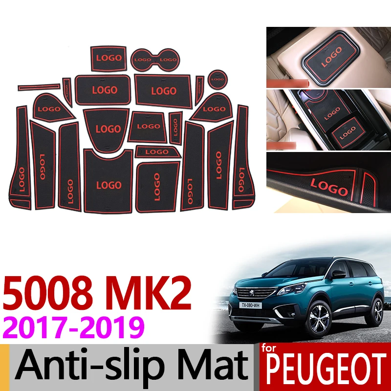Противоскользящий резиновый коврик для Peugeot 5008 MK2 2017 2018 2019 22 шт. аксессуары II 2