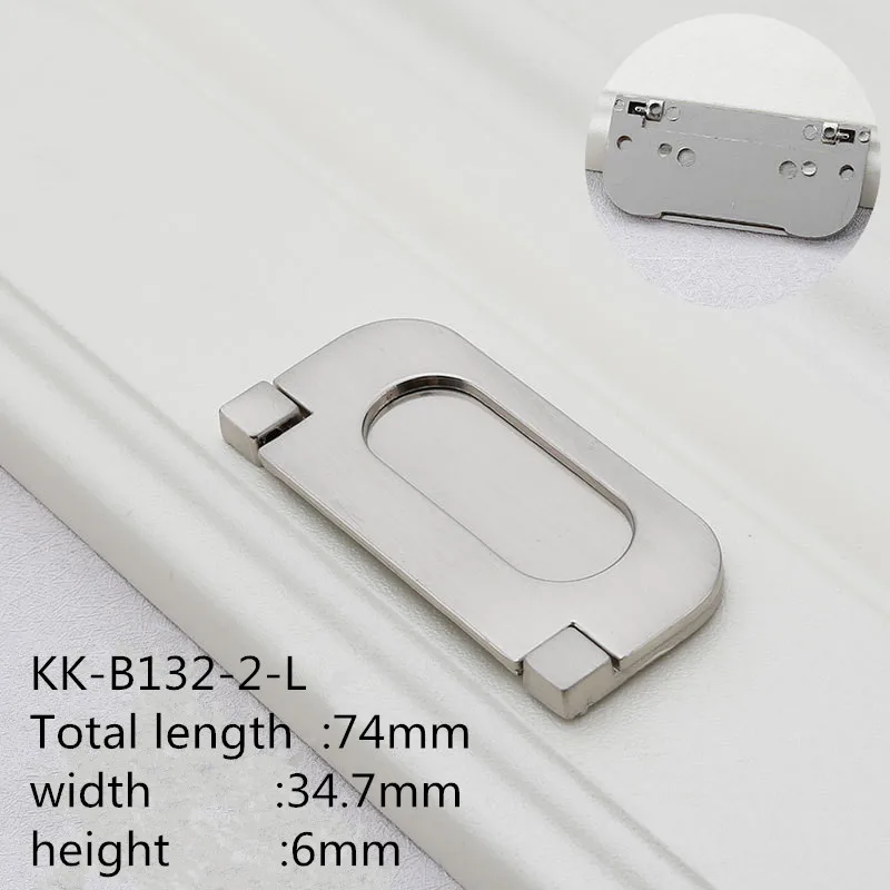 Brushed L KK& FING цинковый сплав скрытые дверные ручки шкафа утопленные тянет дверь гардероба в спальне татами ручки оборудование для обработки мебели - Цвет: Brushed L