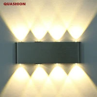 modern rectangle led 8w wall sconces light fixture aluminum high power 8 led up down wall lamp spot light sconce lighting