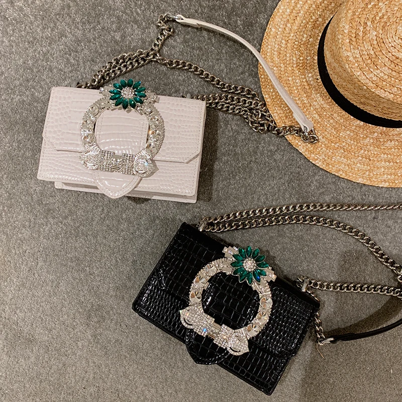 Женская Кожаная мини-сумка TekiEssica сумка-мессенджер из змеиной кожи со стразами и