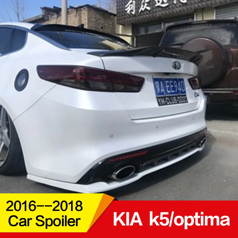 Используется для KIA k5/спойлер Optima год глянцевое углеродное волокно/FRP заднее крыло R стиль спойлер, аксессуары