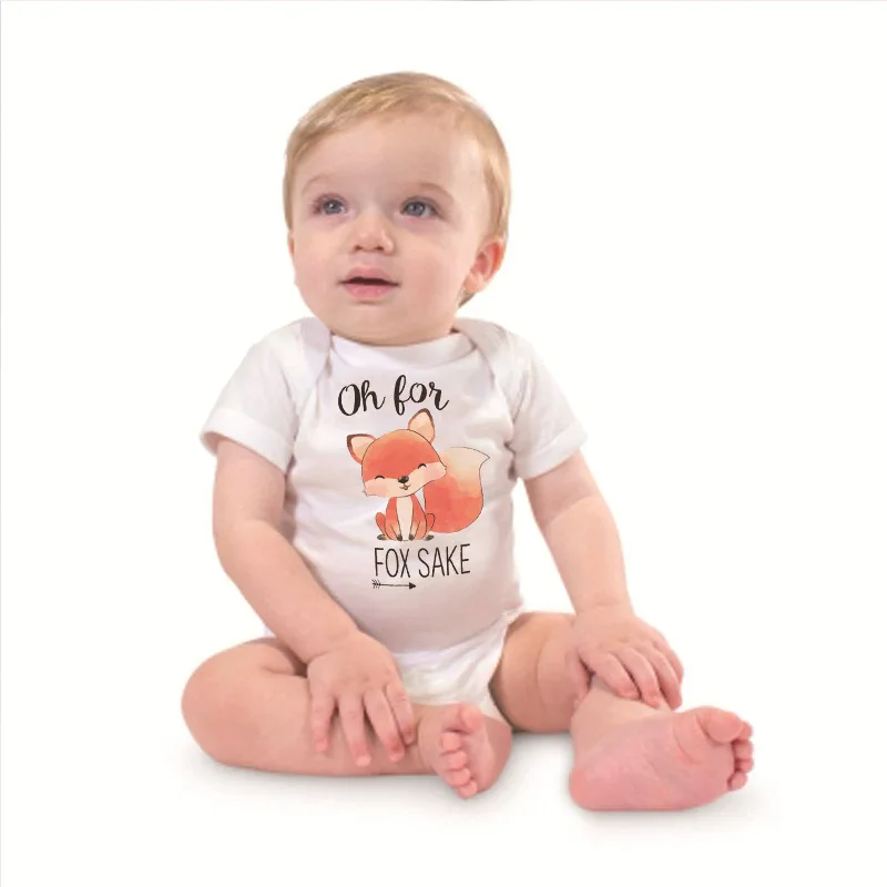 Летняя одежда для новорожденных комбинезон Лисичка с мультяшным рисунком