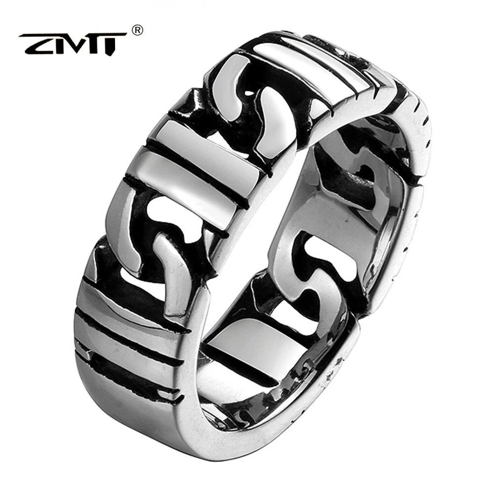 ZMT Brand New Модные Мужские Ювелирные Изделия Кольца Нержавеющей Стали 316L Art Цепи Bague