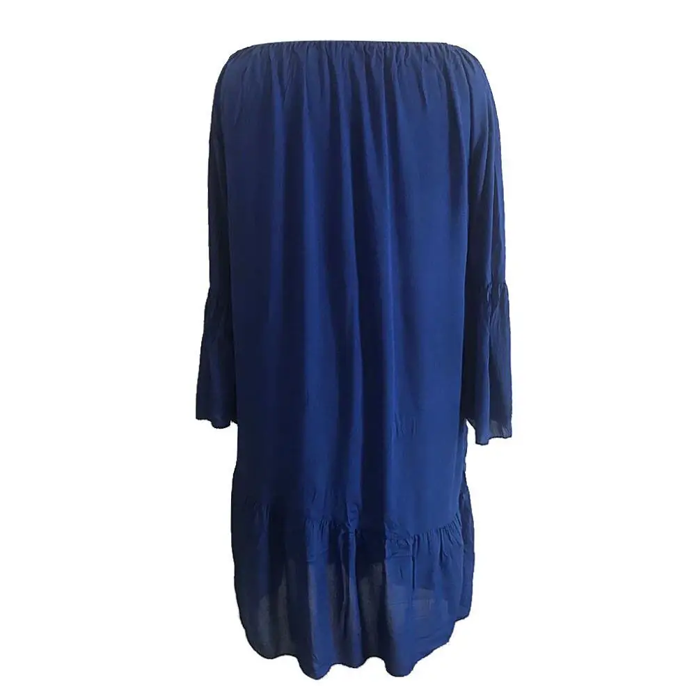 Летнее женское богемное платье повседневное свободное с вырезом Пляжное