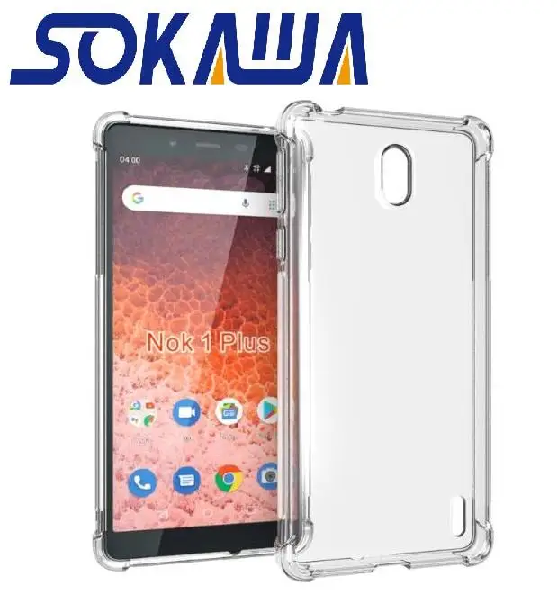 Чехол для Nokia 1 Plus + прозрачный кремний чехол из закаленного стекла ТПУ с гелевой