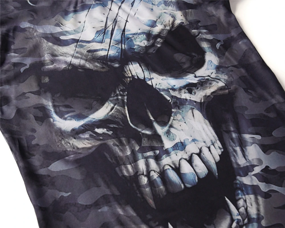 

New death skeleton Skull camouflage 3D printing T-shirt short sleeve 2019 summer men's Cosplay Anime Costume Anime