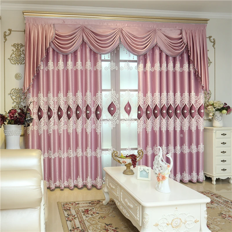 

Purple luxury European-style villa full shade curtains for Living Room window curtain Bedroom Window curtain kitchen custom made