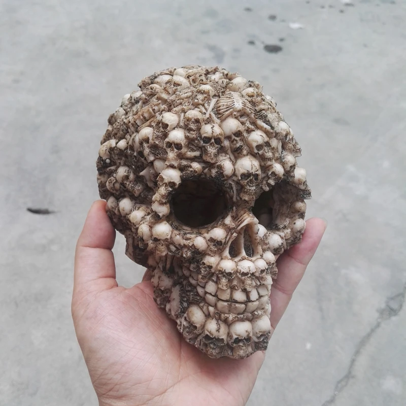 Аквариум орнамент смолы trypophobia череп 14*9*11 5 см для рыбы гусеничный Танк Коробка