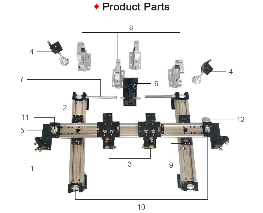 WaveTopSign Mechanical Part Set 1600*1000mm Inner Sliding Rails Kits Spare Part for DIY 1610 CO2 Laser Engraving Cutting Machine