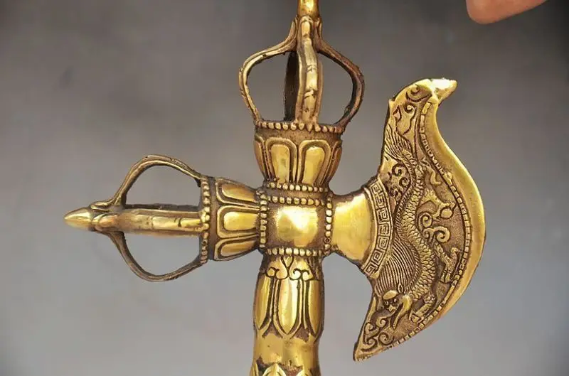 Уникальный китайский латунный ручной работы буддийский духовный инструмент