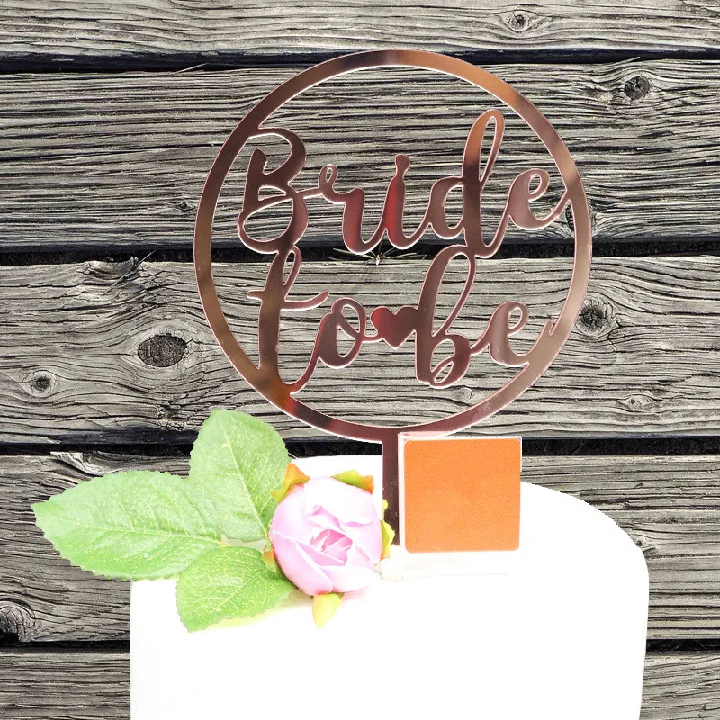 Новинка модный Топпер для торта Блестящий Золотой невесты и Помолвки украшение