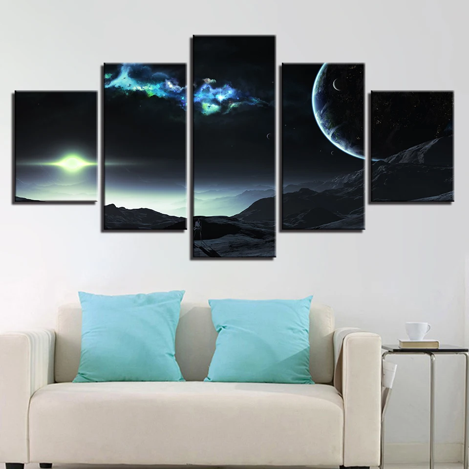 Модульный плакат на холсте 5 панелей без рамки|living room wall decor|hd printscanvas art |