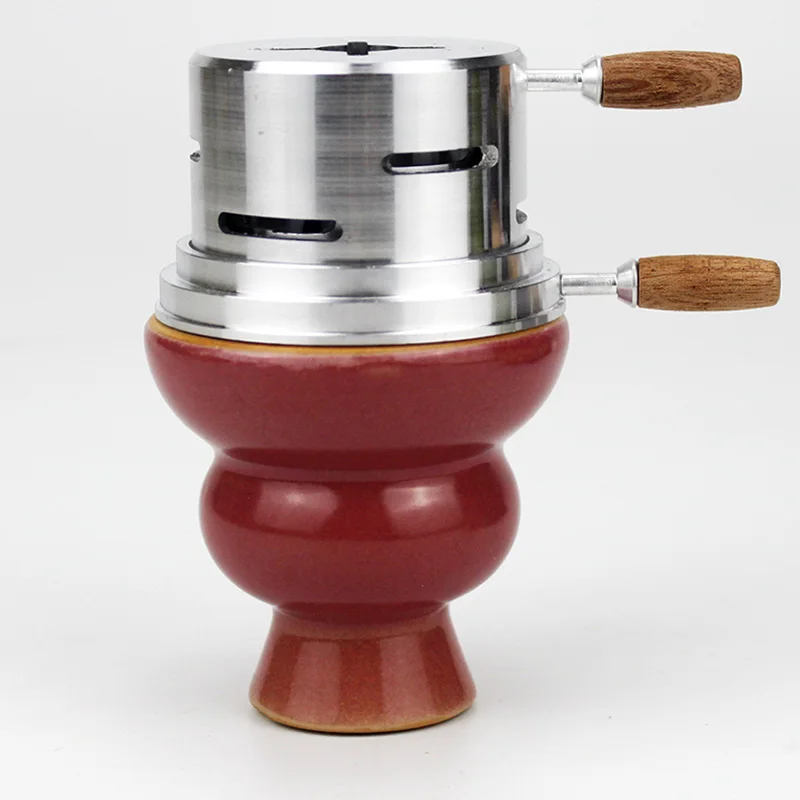 SH127Red Set Керамическая чаша для кальяна с металлическим держателем угля Narguiles Sheesha Narguile Chicha табачная чаша аксессуары для кальяна - Цвет: SH127Red Set