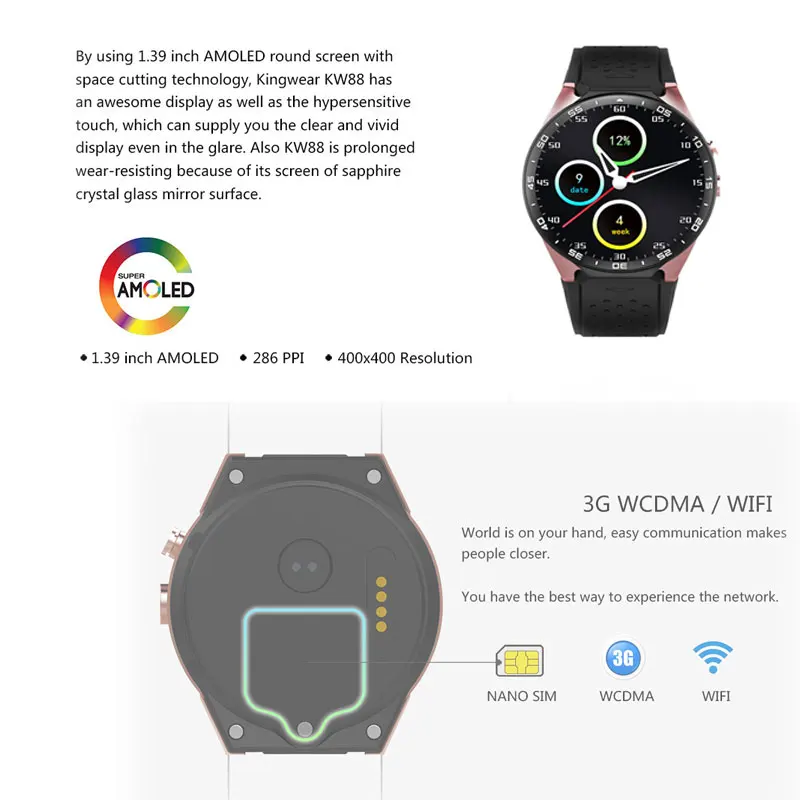 Coopkony 3G WIFI GPS Android 5 1 умные часы Bluetooth Смарт телефон MTK6580 CPU камера для iphone huawei