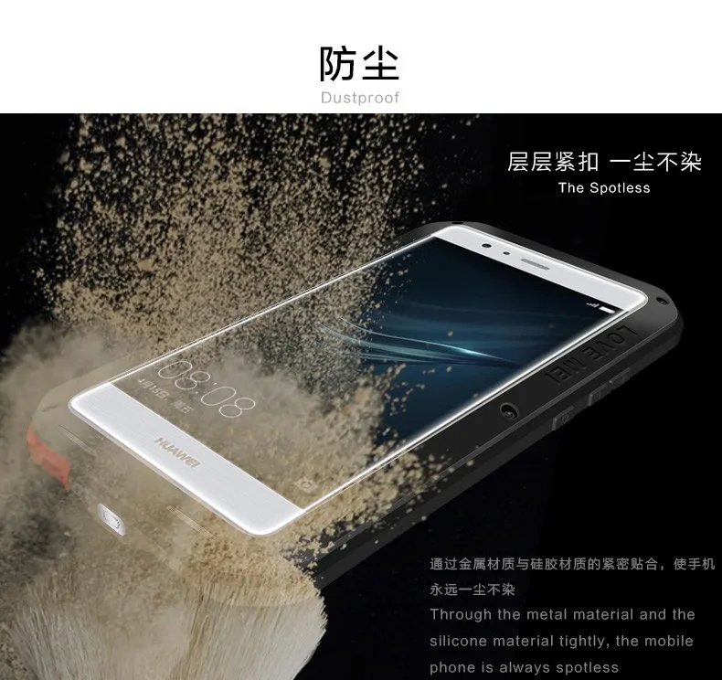 LOVE MEI Life водонепроницаемый металлический чехол для телефона для HUAWEI mate 8 9 mate Magic 9 Pro P7 P9 Plus Phone 3 Proof Cover