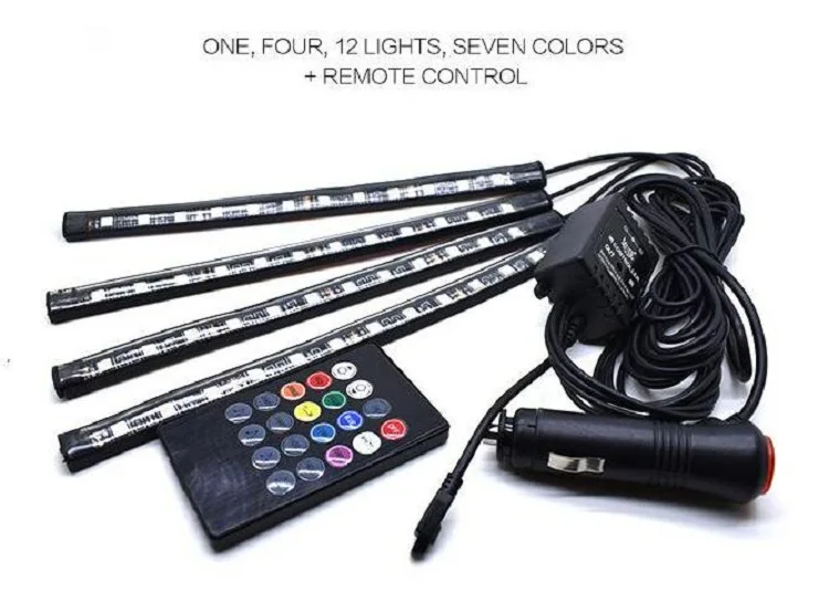 Автомобиль RGB Светодиодные полосы Light Music контроль светодиодные света 7 видов