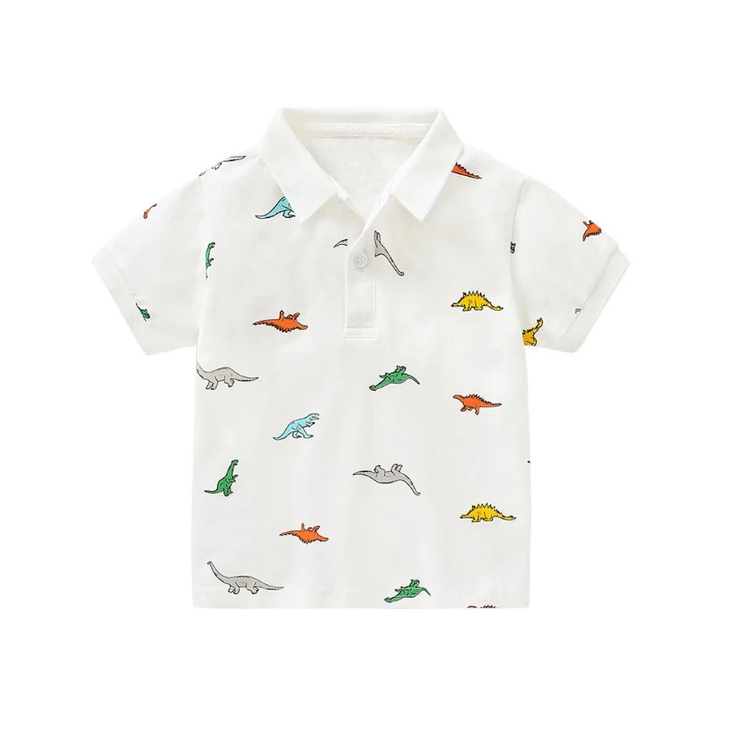 Милая футболка CROAL ручной работы с динозавром для мальчиков Детские рубашки