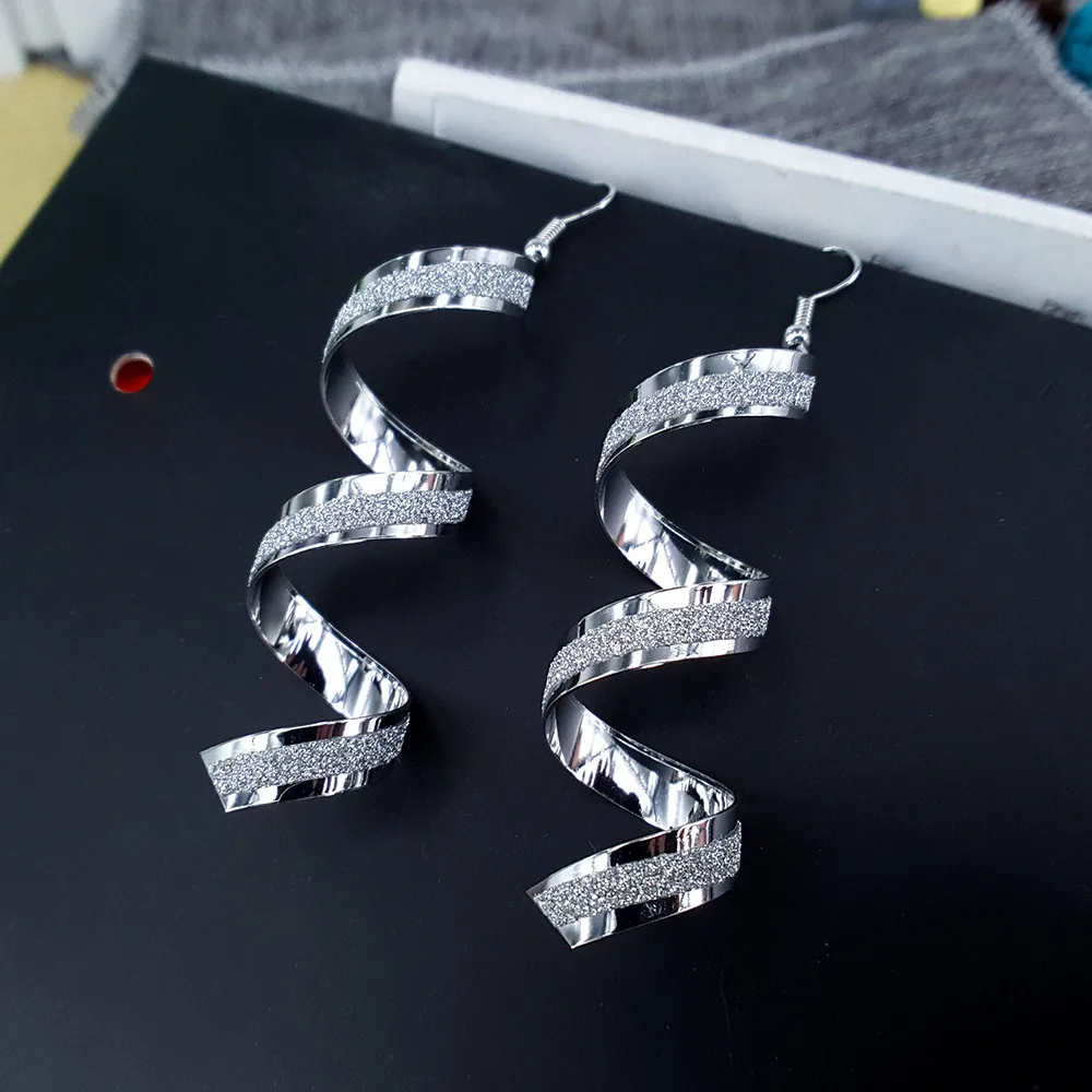 Fashion Necklaces Pendants Twist Spiral Charm Jewelry Silver Gold Black Long Earrin Collares De Moda | Украшения и аксессуары
