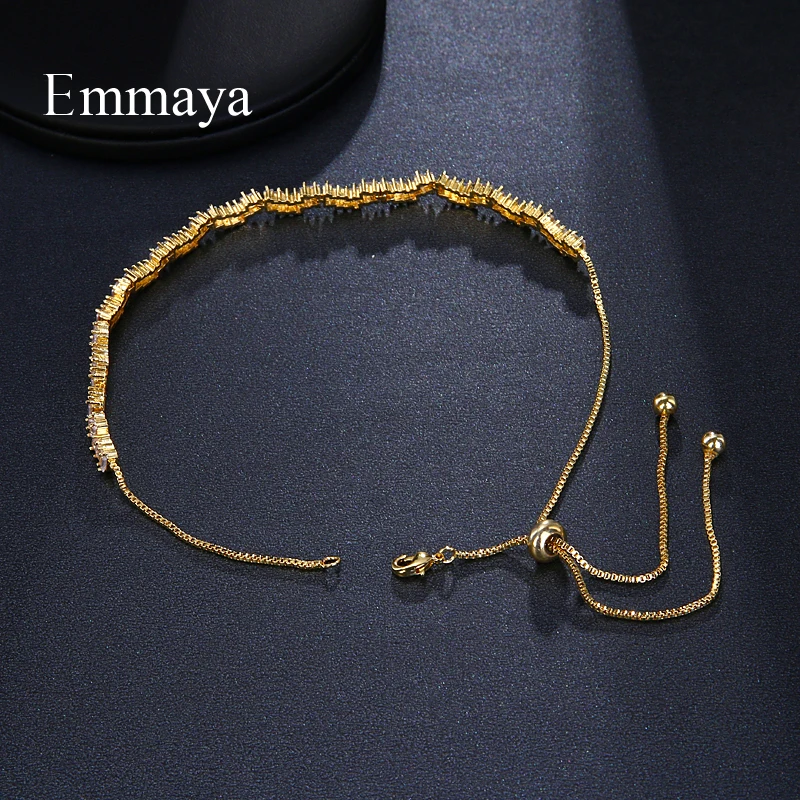 Emmaya модные брендовые ювелирные изделия серебро розовое золото цвет прямоугольник циркония ожерелье/Torques для женщин вечерние подарок