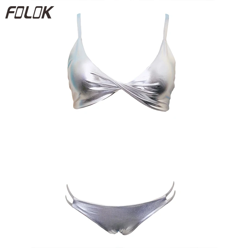 Женские стринги бикини с пуш-апом серебристые купальники пляжная одежда 2019 |