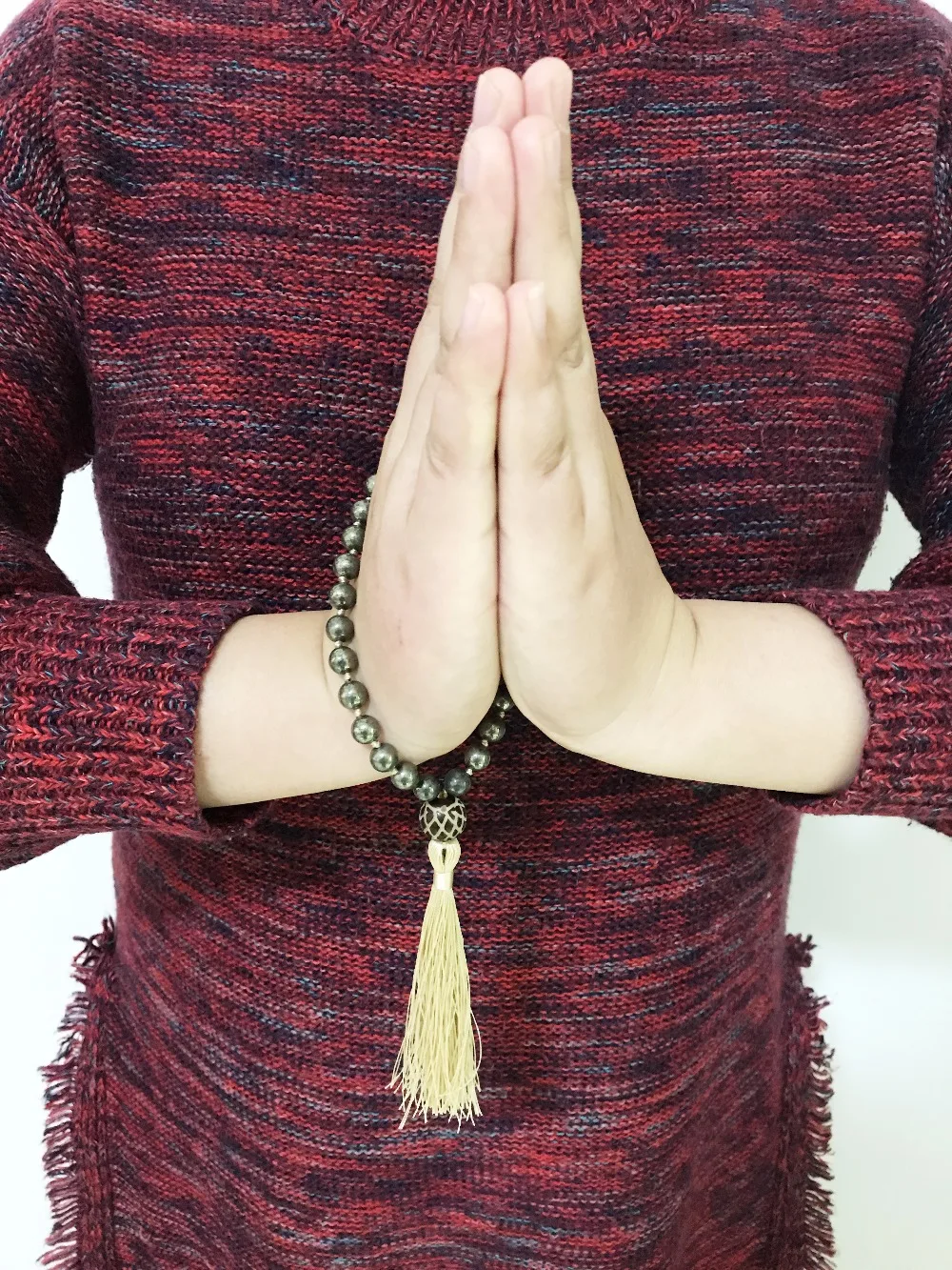 Мини-браслеты мала с узлом 8 мм пиритовый браслет буддийские ювелирные изделия