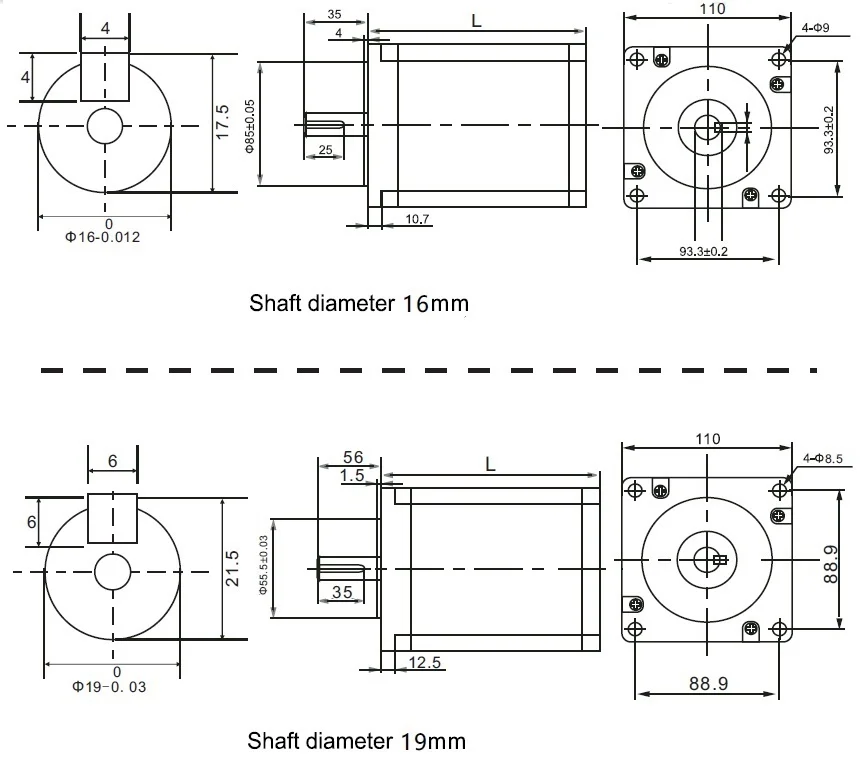 Хорошее качество! Шаговый двигатель Nema42 J110HB150-06, 150 мм 21N. м(3000oz-in) 6.5A 4 провода CE ROHS ISO CNC Laser Mill